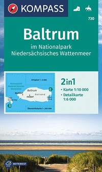 Abbildung von: KOMPASS Wanderkarte 730 Baltrum im Nationalpark Niedersächsisches Wattenmeer 1:10.000 - KOMPASS-Karten