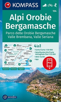 Abbildung von: KOMPASS Wanderkarte 104 Alpi Orobie Bergamasche 1:50.000 - KOMPASS-Karten