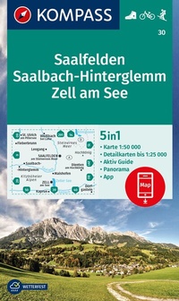 Abbildung von: KOMPASS Wanderkarte 30 Saalfelden, Saalbach-Hinterglemm, Zell am See 1:50.000 - KOMPASS-Karten