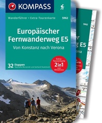 Abbildung von: KOMPASS Wanderführer Europäischer Fernwanderweg E5, Von Konstanz nach Verona, 32 Etappen mit Extra-Tourenkarte - KOMPASS-Karten
