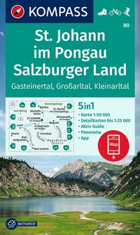 Abbildung von: KOMPASS Wanderkarte 80 St. Johann im Pongau, Salzburger Land 1:50.000 - KOMPASS-Karten