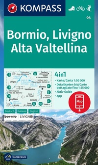 Abbildung von: KOMPASS Wanderkarte 96 Bormio, Livigno, Alta Valtellina 1:50.000 - KOMPASS-Karten