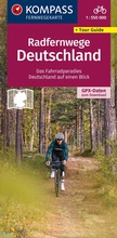 Cover: KOMPASS Radfernwegekarte Radfernwege Deutschland 1:550.000 - KOMPASS-Karten