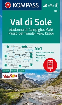 Abbildung von: KOMPASS Wanderkarte 119 Val di Sole, Madonna di Campiglio, Malè, Passo del Tonale, Peio, Rabbi 1:35.000 - KOMPASS-Karten