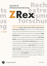 Abbildung von: ZRex - Zeitschrift für Rechtsextremismusforschung - Barbara Budrich