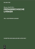 Cover: Die Fr&uuml;hen Elegiker - De Gruyter