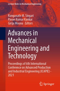 Enlarge image Cover: Advances in Mechanical Engineering and Technology - Springer
