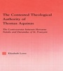 Cover: The Contested Theological Authority of Thomas Aquinas - Routledge