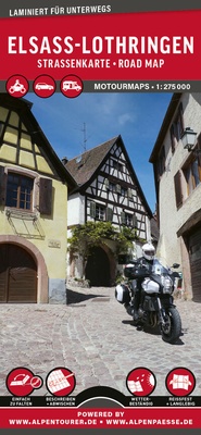 Abbildung von: MoTourMaps Elsass & Lothringen Auto- und Motorradkarte 1:275.000 - MoTourMedia