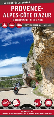 Abbildung von: MoTourMaps Provence-Alpes-Côte d'Azur (Französische Alpen Süd) Auto- und Motorradkarte 1:300.000 - MoTourMedia