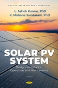 Cover: Solar PV System: Design, Installation, Operation and Maintenance - Nova Science Publishers Inc