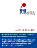 Cover: Cultivating a culture of experimentation in higher-education teaching and learning - Zeitschrift f&uuml;r Hochschulentwicklung Jg. 16