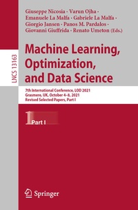 Enlarge image Cover: Machine Learning, Optimization, and Data Science - Springer
