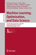 Bild: Machine Learning, Optimization, and Data Science - Springer
