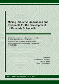 Abbildung von: Mining Industry: Innovations and Prospects for the Development of Materials Science III - Trans Tech Publications Ltd