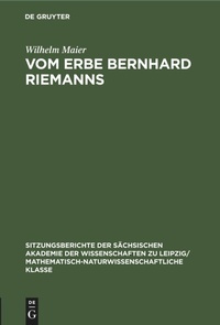 Abbildung von: Vom Erbe Bernhard Riemanns - Mercury Learning and Information
