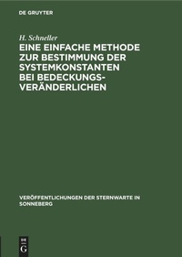 Abbildung von: Eine Einfache Methode Zur Bestimmung Der Systemkonstanten Bei Bedeckungsveraenderlichen - Mercury Learning and Information