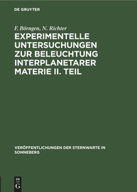 Abbildung von: Experimentelle Untersuchungen Zur Beleuchtung Interplanetarer Materie II. Teil - Mercury Learning and Information