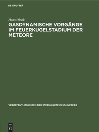 Abbildung von: Gasdynamische Vorgaenge Im Feuerkugelstadium Der Meteore - Mercury Learning and Information