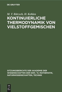 Abbildung von: Kontinuierliche Thermodynamik Von Vielstoffgemischen - Mercury Learning and Information