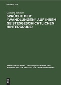 Cover: Spr&uuml;che der "Wandlungen" auf ihrem geistesgeschichtlichen Hintergrund - De Gruyter
