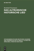 Cover: Das altrussische historische Lied - De Gruyter
