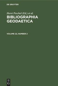 Cover: Bibliographia Geodaetica. Volume 22, Number 2 - De Gruyter