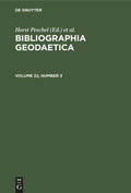 Cover: Bibliographia Geodaetica. Volume 22, Number 3 - De Gruyter