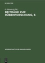 Cover: Beiträge zur Rübenforschung, 6 - De Gruyter