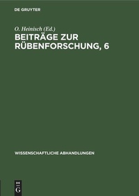 Enlarge image Cover: Beiträge zur Rübenforschung, 6 - De Gruyter