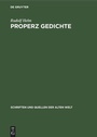 Cover: Properz Gedichte - De Gruyter