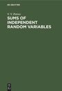 Cover: Sums of Independent Random Variables - De Gruyter