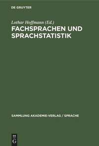 Enlarge image Cover: Fachsprachen und Sprachstatistik - De Gruyter