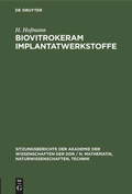 Cover: Biovitrokeram Implantatwerkstoffe - De Gruyter