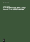 Cover: Optimierungsverfahren und BASIC-Programme - De Gruyter