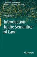 Cover: Introduction to the Semantics of Law - Springer