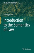 Cover: Introduction to the Semantics of Law - Springer