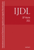 Cover: International Journal of Diachronic Linguistics and Linguistic Reconstruction - Reichert Verlag