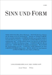 Enlarge image Cover: Sinn und Form 1/2022 - SINN und FORM