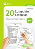 Cover: 20 kompakte Lesetests f&uuml;r Klasse 3/4 - Auer Verlag in der AAP Lehrerwelt GmbH