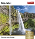 Cover: Island Sehnsuchtskalender 2023. Fernweh in einem kleinen Kalender zum Aufstellen. Die sch&ouml;nsten Landschaften Islands als Postkarten in einem Tischkalender. - Harenberg