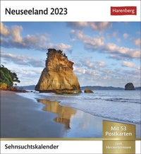 Abbildung von: Neuseeland Sehnsuchtskalender 2023. Ein kleiner Kalender mit einer Rundreise in Bildern. Wochenkalender mit 53 Postkarten zum Sammeln und Verschicken. Auch zum Aufhängen. - Harenberg
