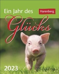 Cover: Ein Jahr des Gl&uuml;cks Mini-Geschenkkalender 2023. Jeden Tag ein kleines Gl&uuml;ck - Zitate, Aphorismen und Stichw&ouml;rter im kleinen Jahreskalender. Motivierender Mini-Kalender zum Aufstellen. - Harenberg
