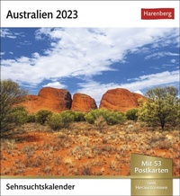Abbildung von: Australien Sehnsuchtskalender 2023. Kleiner Kalender mit Urlaubsfeeling: 53 Postkarten mit Fotos der australischen Landschaft in einem Tischkalender. - Harenberg