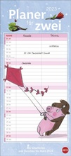 Cover: Rosalie & Tr&uuml;ffel Planer f&uuml;r zwei 2023. Wandplaner f&uuml;r 2. Partnerkalender mit 2 Spalten. Terminkalender mit niedlichen Cartoon-Schweinen. Wandkalender f&uuml;r 2 Personen - Heye