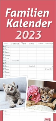 Bild vergrößern Bild: Katzen Familienplaner 2023. Ein praktischer Kalender mit 5 Spalten für Pläne, Termine und Notizen der ganzen Familie. Niedliche Katzenfotos in einem nützlichen Familienkalender. - Heye