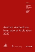 Cover: Austrian Yearbook on International Arbitration 2022 - Manz