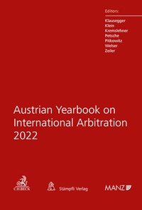 Abbildung von: Austrian Yearbook on International Arbitration 2022 - Manz