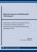 Cover: Materials Science and Metallurgical Technology III - Trans Tech Publications Ltd
