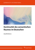Cover: Kontinuit&auml;t des semantischen Raumes im Deutschen - Frank & Timme